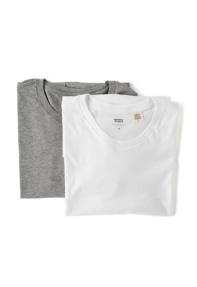 Imagine Set de tricouri slim fit alb cu gri - 2 piese