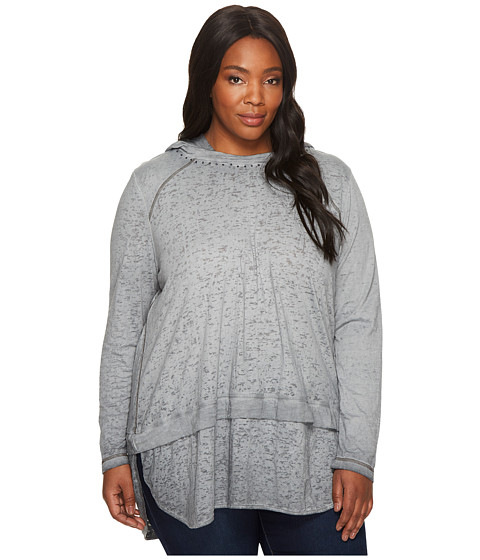Imagine Jag Jeans Plus Size Magna Hoodie in Burnout Jersey