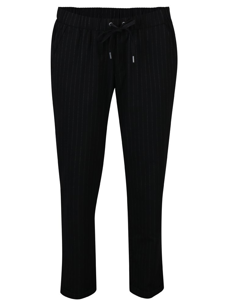 Imagine Pantaloni drepti negru&alb in dungi cu talie elastica pentru femei s.Oliver