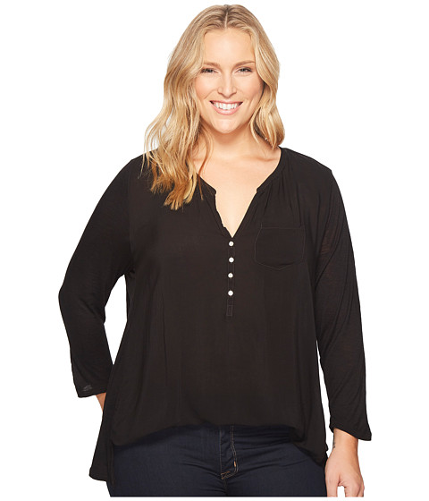 Imagine Lucky Brand Plus Size Woven Mixed Top