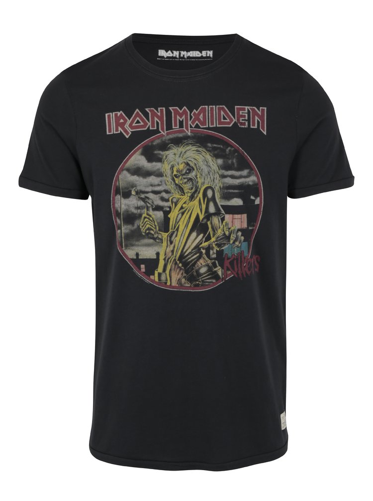 Imagine Tricou negru cu print Iron Maiden Jack & Jones Vintage Rock