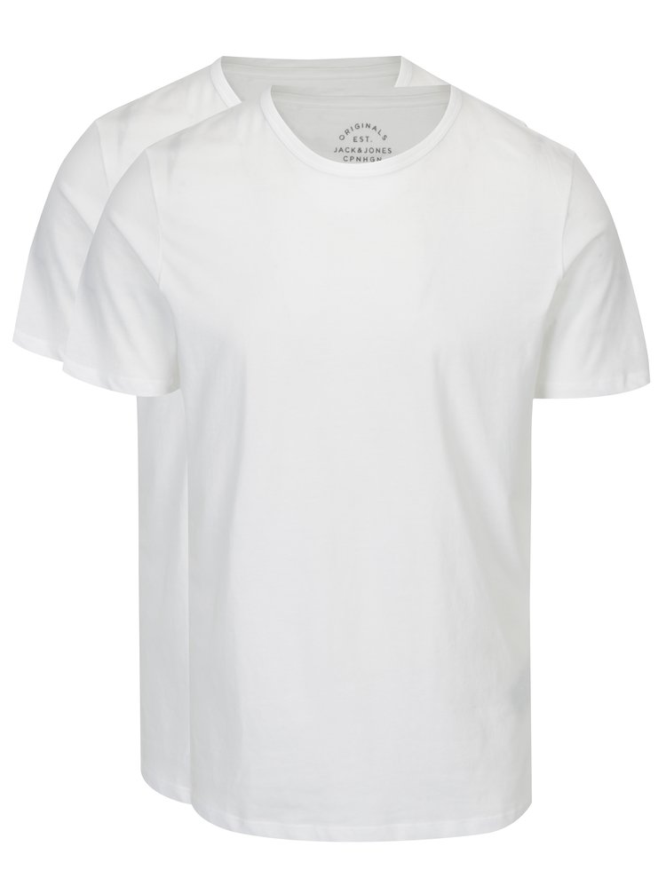 Imagine Set de 2 tricouri basic albe Jack & Jones Basic