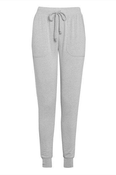 Imagine Pantaloni jogger de casa tricotati fin cu snur pentru ajustare