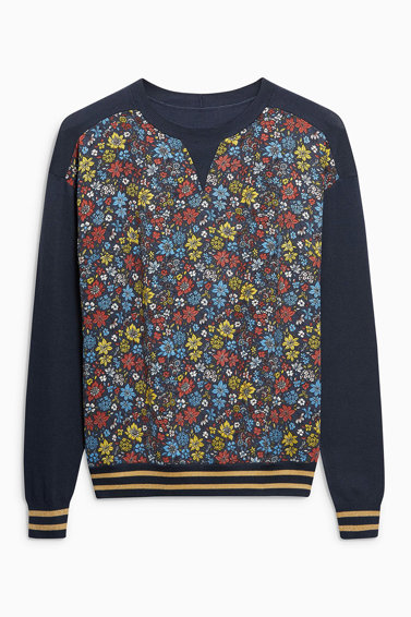 Imagine Bluza sport cu segment cu imprimeu floral