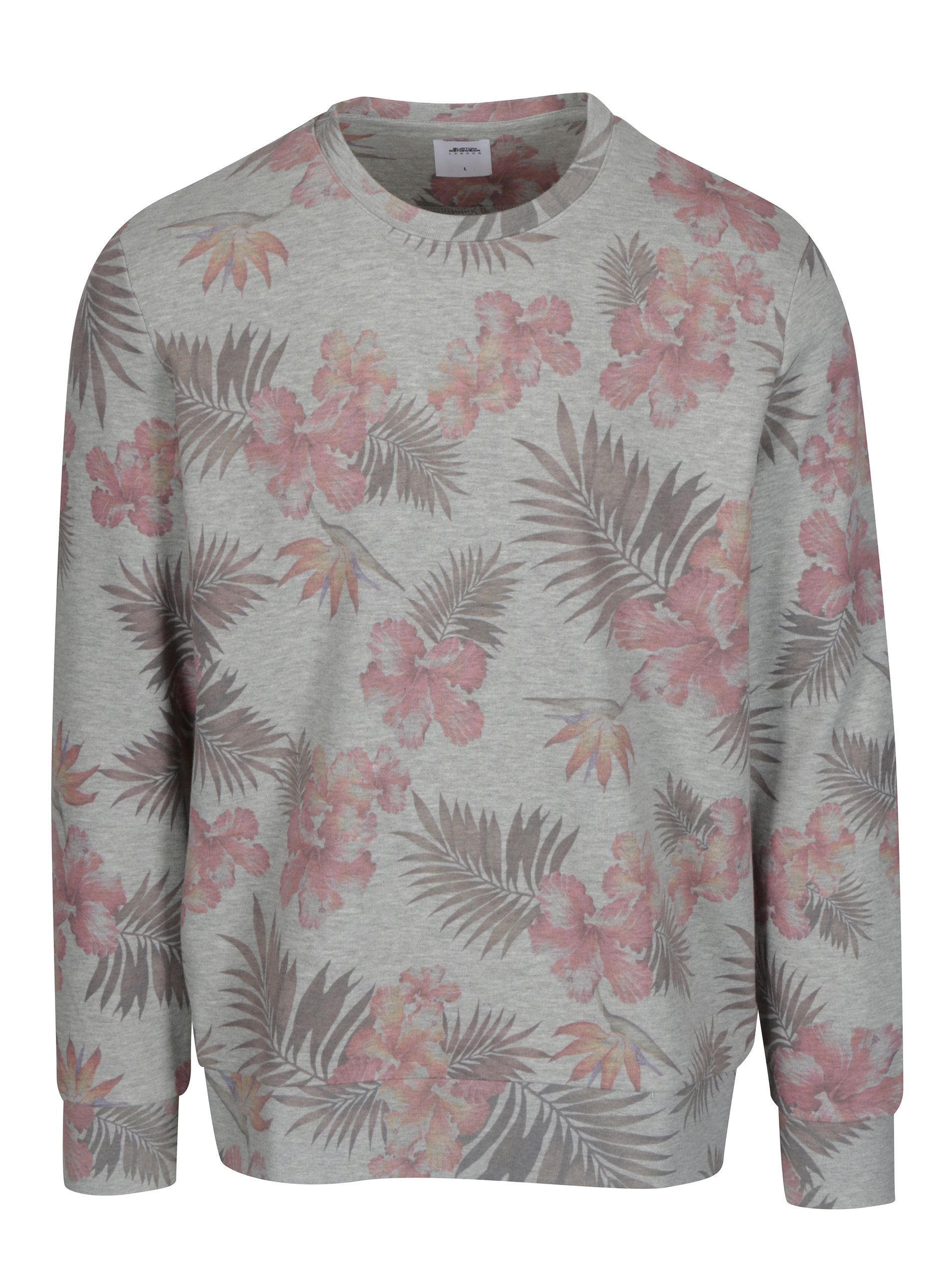 Imagine Bluza gri cu print floral Burton Menswear London
