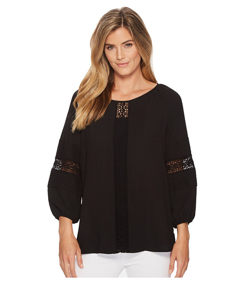 Imagine Anne Klein Lace Inset Pleated Blouse