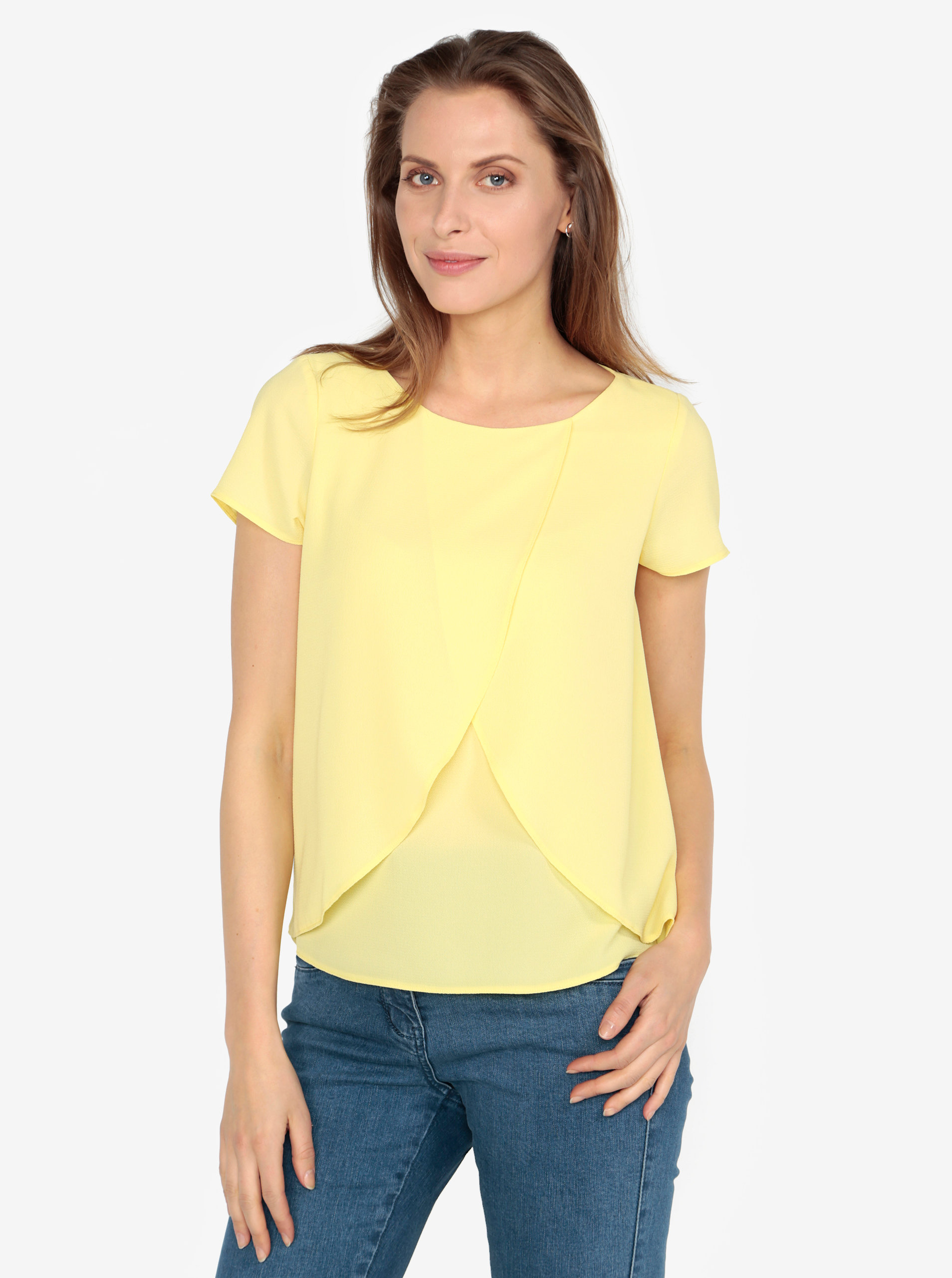 Imagine Bluza galbena cu volane suprapuse M&Co