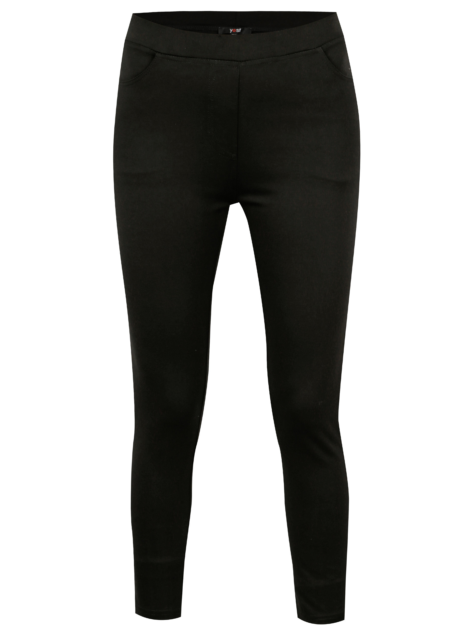 Imagine Pantaloni elastici negri cu fermoare la terminatii - Yest