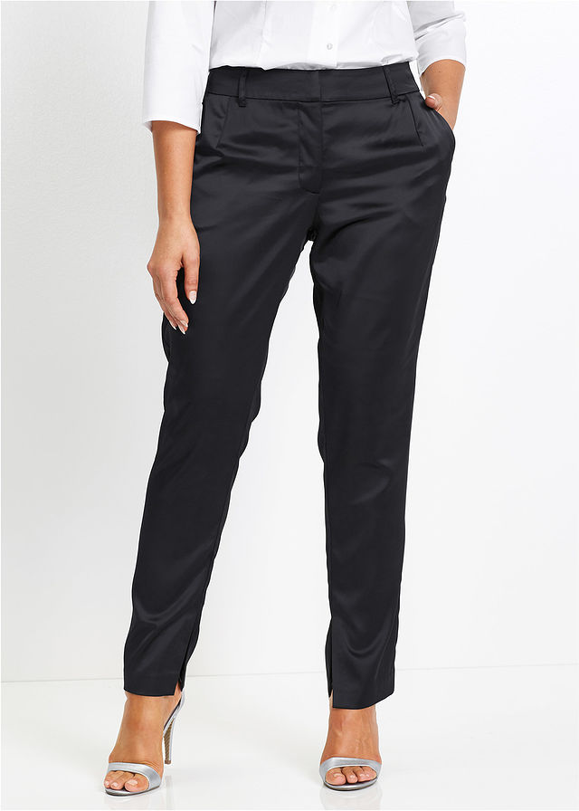 Imagine Pantaloni Premium din satin cu şliţuri
