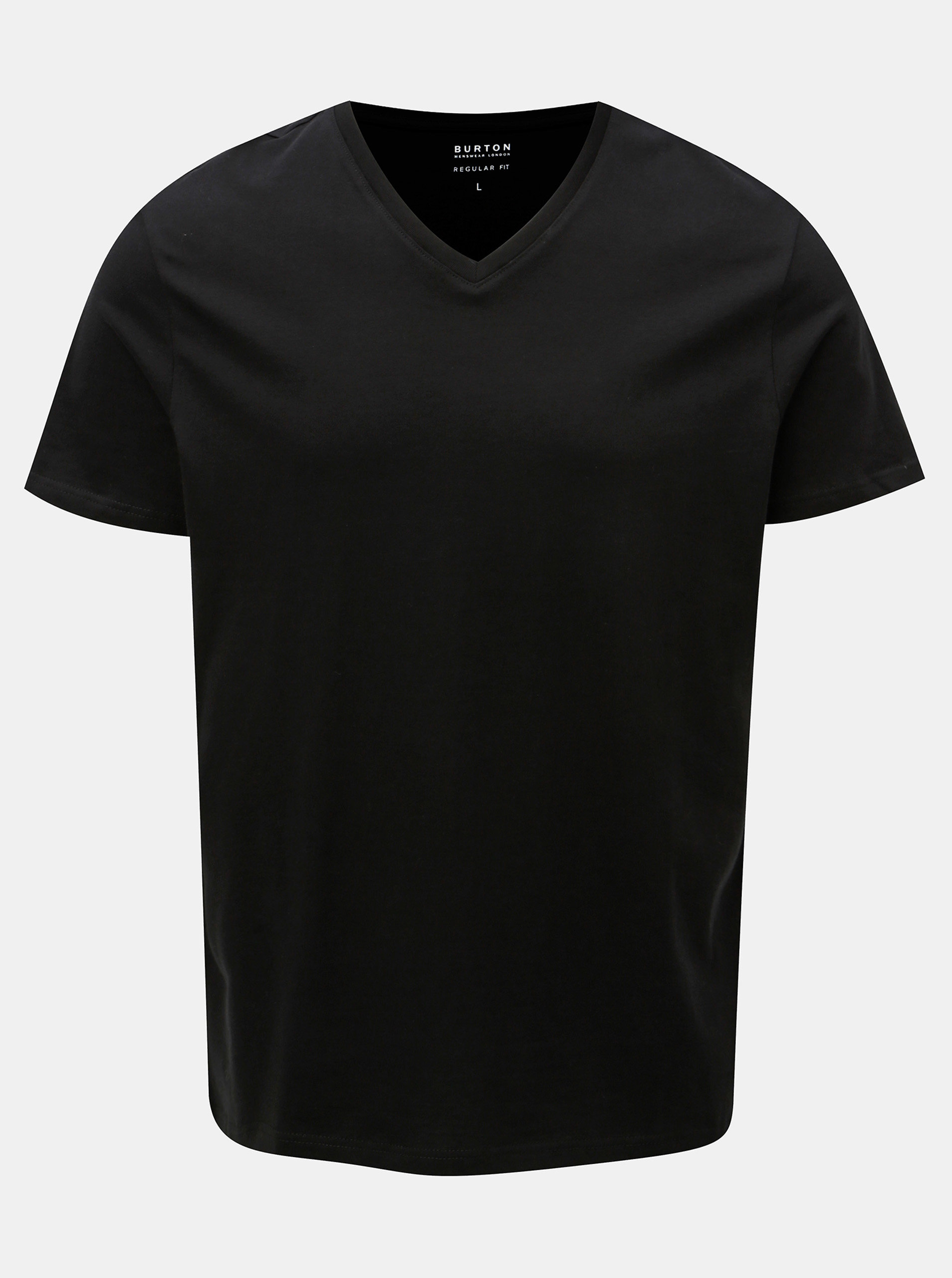 Imagine Tricou negru basic regular fit Burton Menswear London