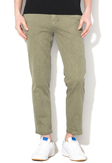 Imagine Pantaloni chino, slim fit, cu lungime crop si model discret