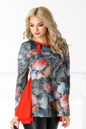 Imagine Bluza LaDonna gri cu imprimeu floral