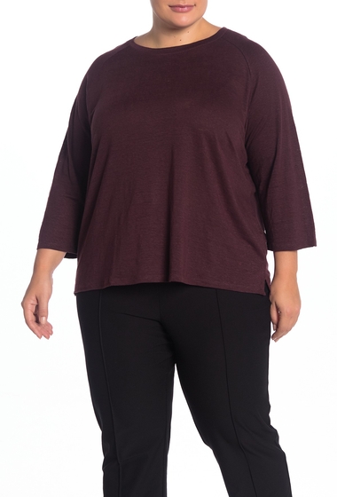 Imagine Eileen Fisher Organic Linen Raglan Sleeve T-Shirt Plus Size
