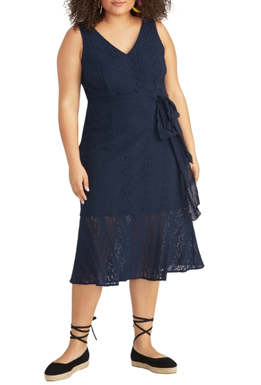 Imagine Rachel Rachel Roy Corded Lace Midi Dress Plus Size