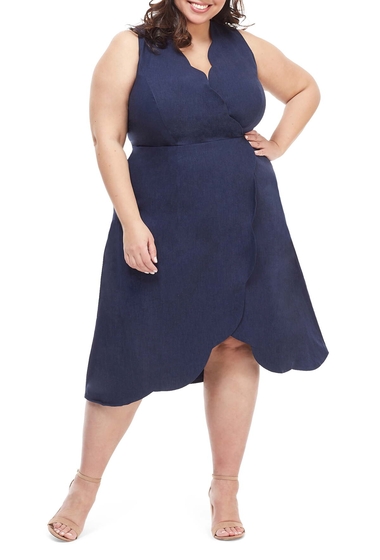 Imagine Maggy London Rochelle Linen Blend Midi Dress Plus Size