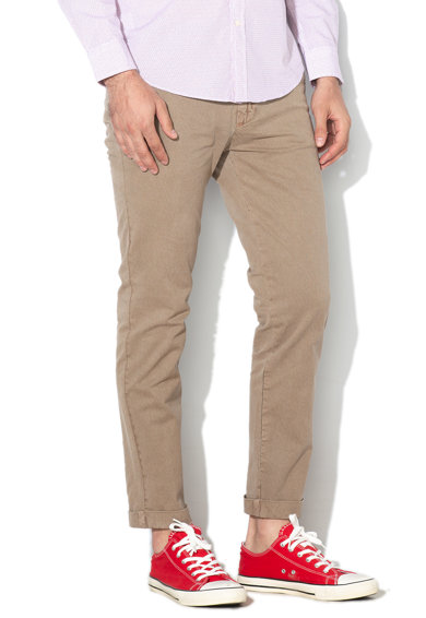 Imagine Pantaloni chino crop cu model discret