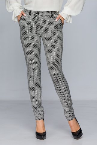 Imagine Pantaloni LaDonna negri cu imprimeu geometric