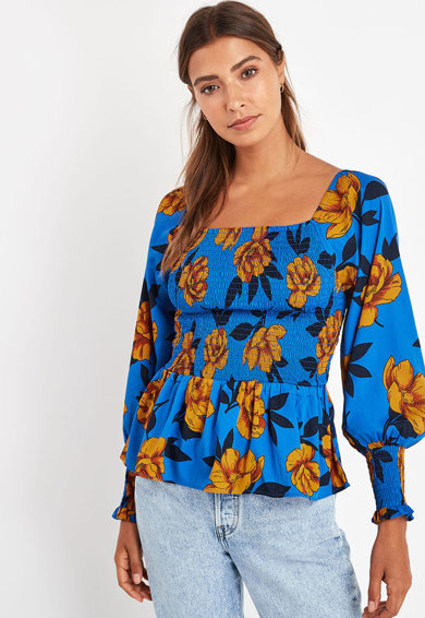 Imagine Bluza cu imprimeu floral si maneci bufante