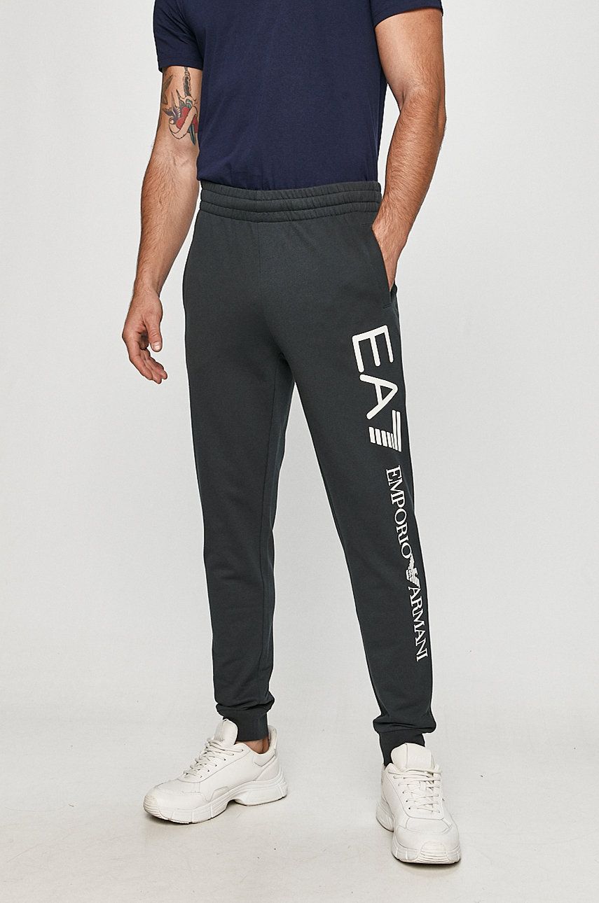 Imagine EA7 Emporio Armani Pantaloni bărbați, culoarea albastru marin, cu imprimeu