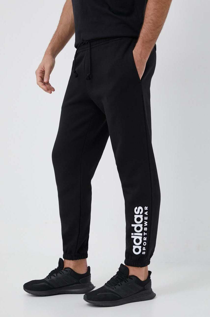 Imagine adidas pantaloni de trening culoarea negru, cu imprimeu