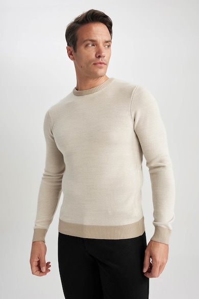 Imagine DeFacto Pulover slim fit din tricot fin