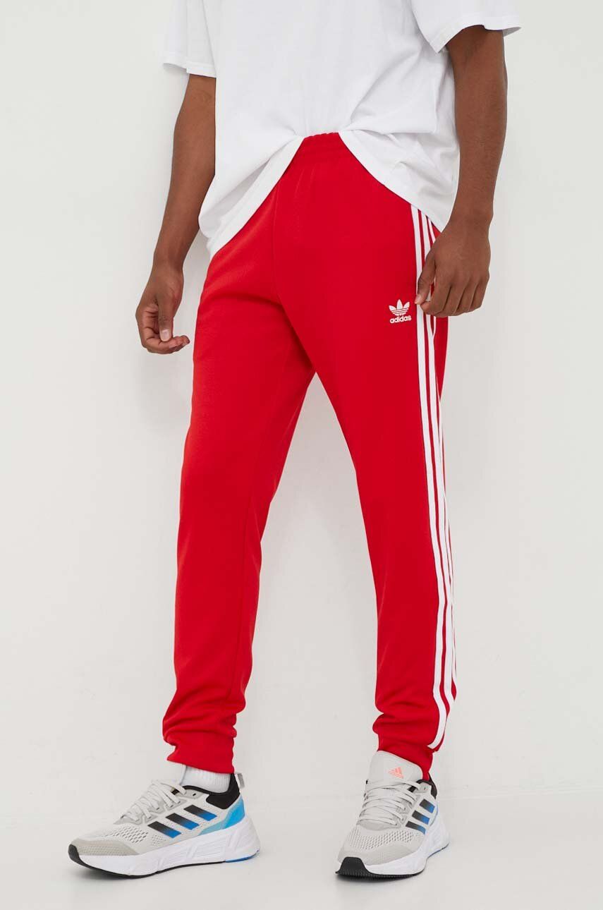 Imagine adidas Originals pantaloni de trening culoarea roșu, cu imprimeu IM4543