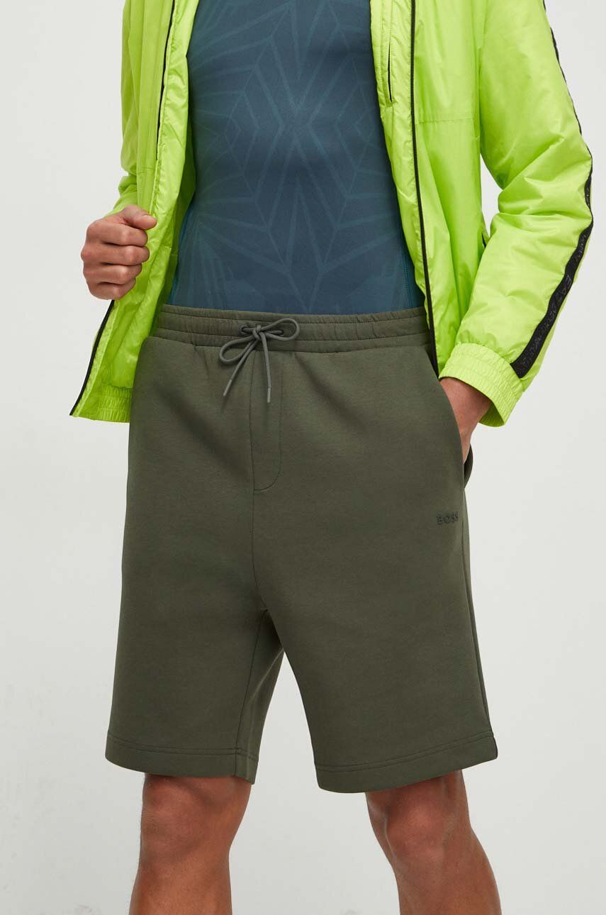 Imagine BOSS Green pantaloni scurți bărbați, culoarea verde 50506120