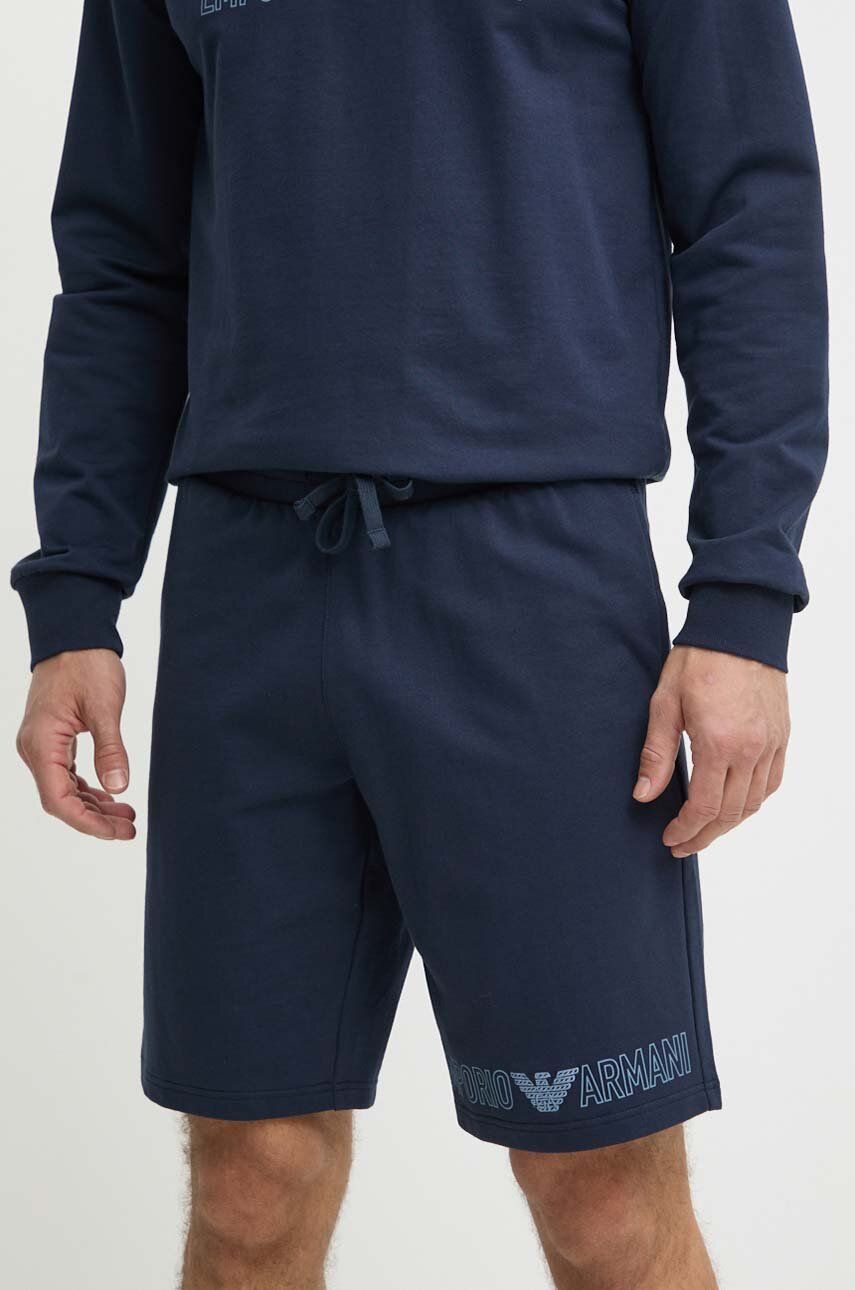 Imagine Emporio Armani Underwear pantaloni scurți din bumbac lounge culoarea albastru marin, 111004 4R566