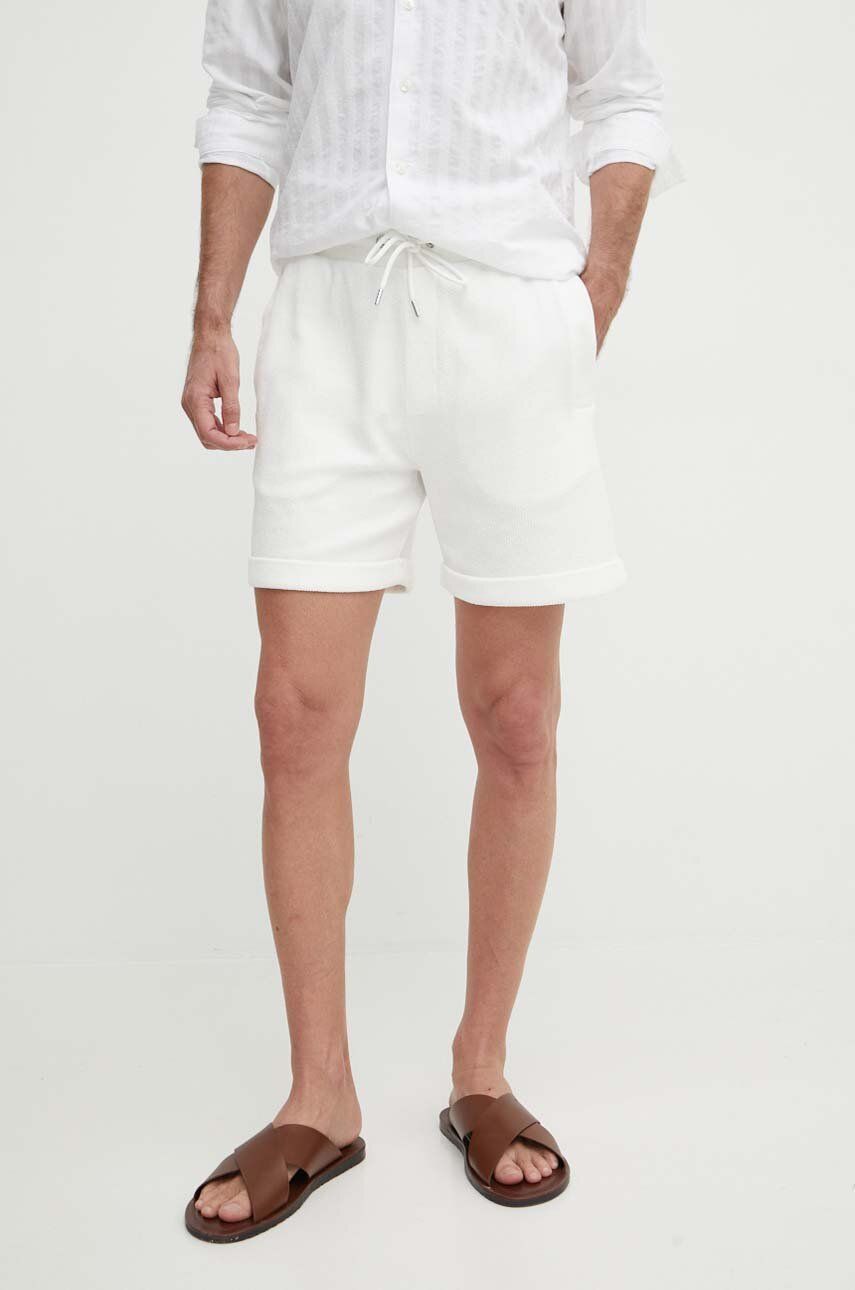 Imagine BOSS pantaloni scurți din bumbac culoarea alb, 50512164
