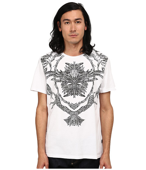 Imagine Just Cavalli Short Sleeve Feather/Flame Graphic Slim Fit Tee