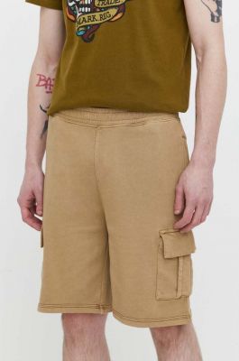 Imagine Superdry pantaloni scurti din bumbac culoarea bej
