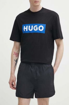 Imagine HUGO pantaloni scurți bărbați, culoarea negru, 50511160