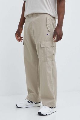 Imagine Champion pantaloni de bumbac culoarea bej, cu fason cargo, 220015