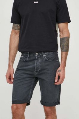 Imagine Pepe Jeans pantaloni scurti jeans barbati, culoarea gri