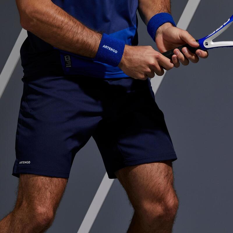 Imagine Şort Tenis 500 DRY Albastru Bărbaţi