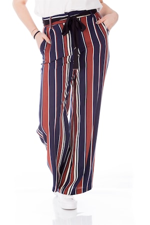 Imagine Pantaloni evazati cu print multicolor, 50 EU, WS026/67-22