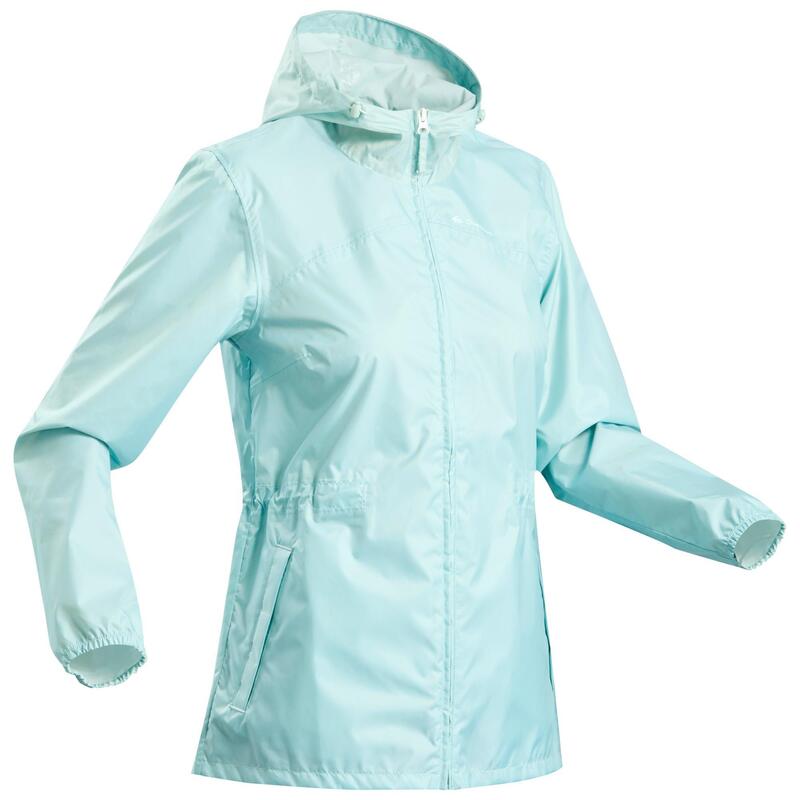 Imagine Jachetă Impermeabilă cu fermoar Drumeție în natură RainCut Albastru Damă