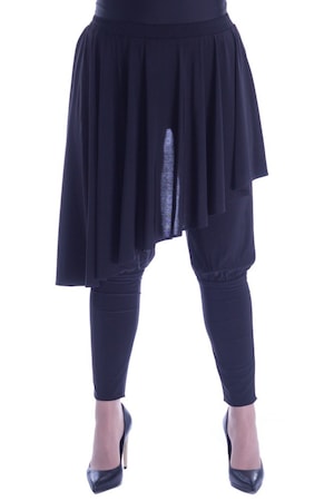 Imagine Pantaloni jerse negru cu fusta suprapusa Liza Panait R-318E, 50 EU
