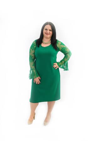 Imagine Rochie dama Anita,culoare verde, evazata,tesatura elastica 52 EU