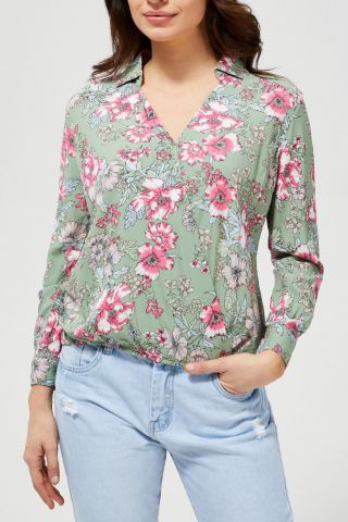 Imagine Moodo cămașă lejera verde cu flori