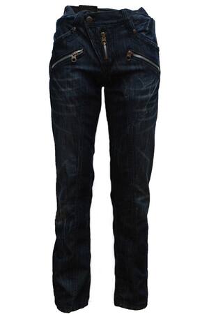 Imagine Pantaloni barbatesc de blug cu design simplu si model de fronseuri, D&J Exclusive, Bleumarin, 33 EU