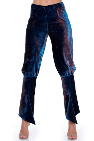Imagine Pantaloni catifea albastru Liza Panait RM-84E, 48 EU