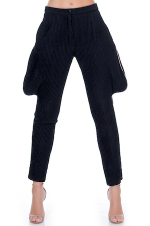 Imagine Pantaloni tricot negru cu vipusca Liza Panait RM-88E, 48 EU