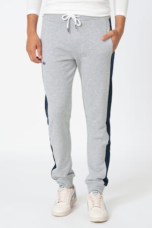 Imagine LA MARTINA, Pantaloni sport cu segmente laterale contrastante, Gri melange/Bleumarin/Alb, 3XL