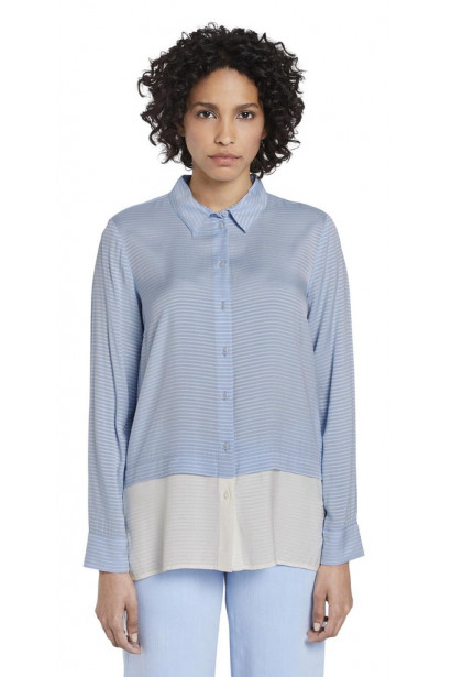 Imagine Blue Women's Striped Loose Shirt By Tom Tailor