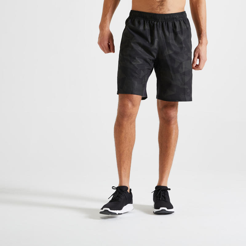 Imagine Pantalon scurt fitness 120 cu buzunare cu fermoar Kaki Bărbați