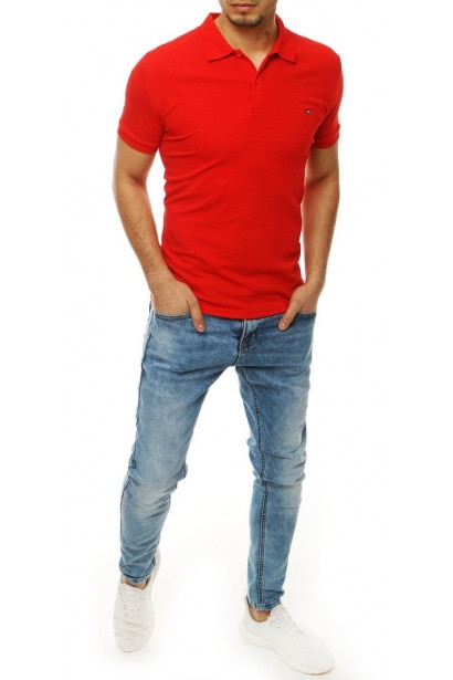 Imagine Tricou polo roșu pentru bărbați PX0272