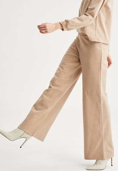 Imagine Pantaloni cu croiala ampla si aspect striat