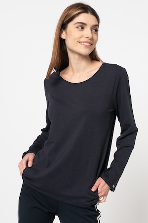 Imagine zabaione, Bluza din amestec de modal, cu decolteu rotund Anka, Bleumarin inchis, 50