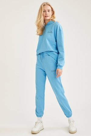 Imagine DeFacto, Pantaloni sport cu croiala conica, Albastru lavanda, 3XL
